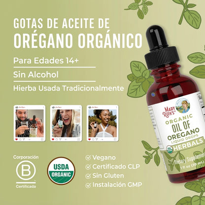 Aceite de Orégano Orgánico – MaryRuth’s 30 ml