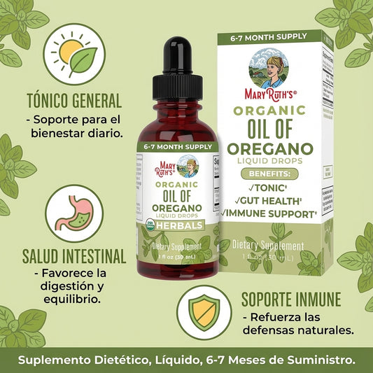 Aceite de Orégano Orgánico – MaryRuth’s 30 ml
